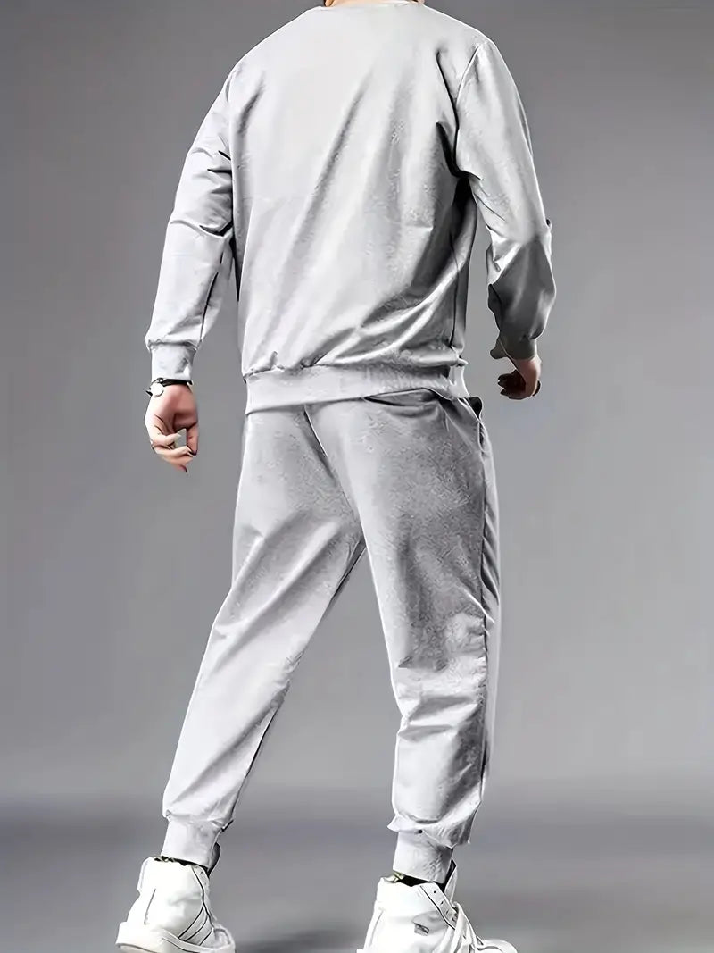 John | Men's Solid Color Tracksuit-Omni Prime Goods