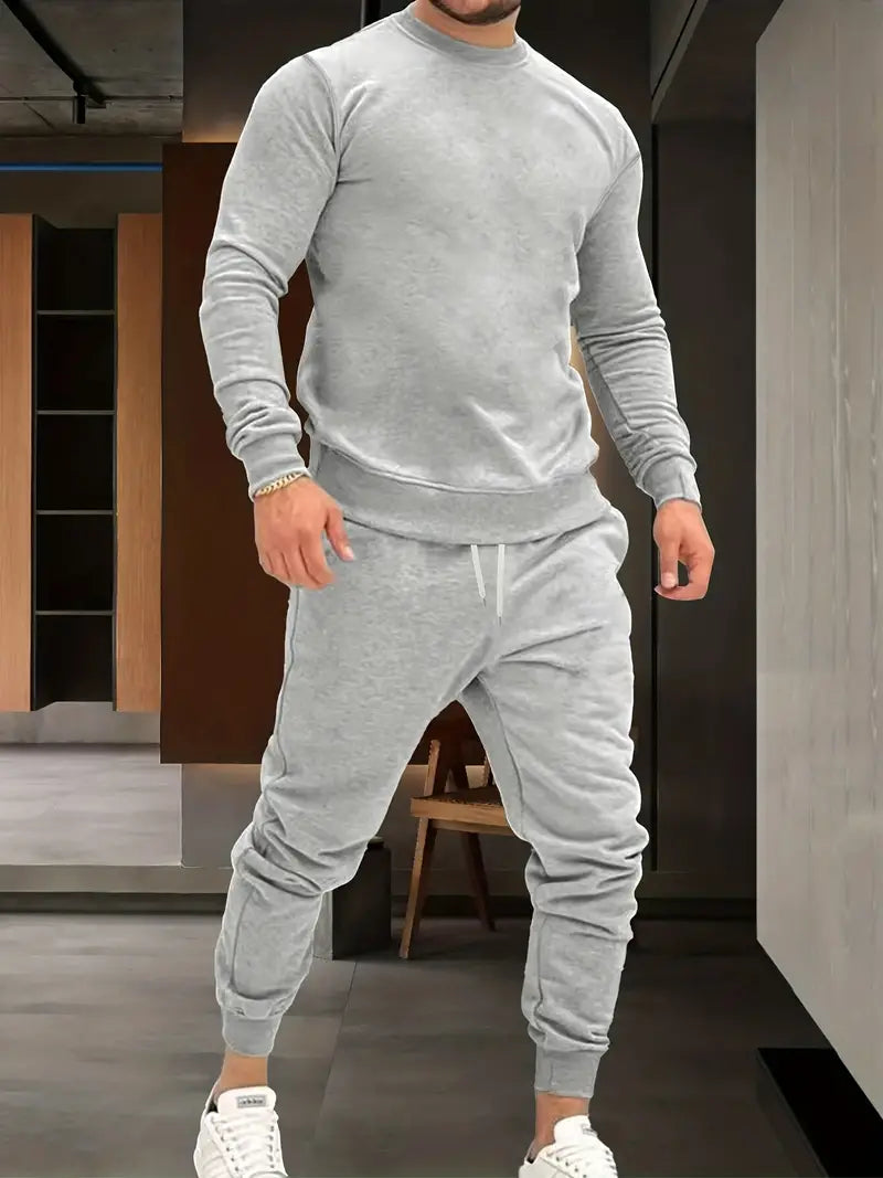 John | Men's Solid Color Tracksuit-Omni Prime Goods