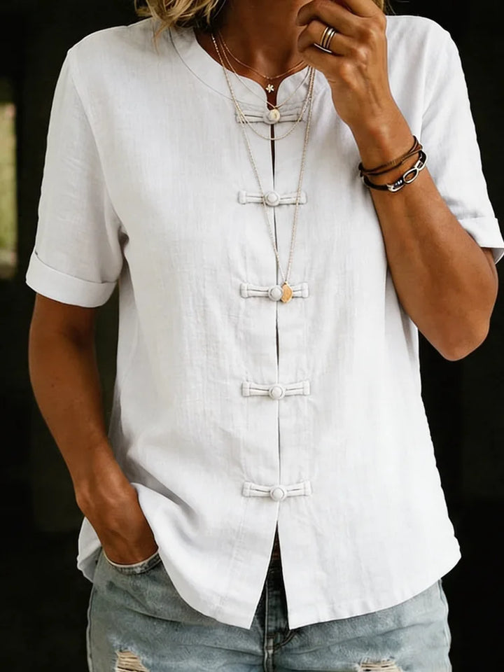Josephine | Women's Short Sleeve Blouse-Omni Prime Goods