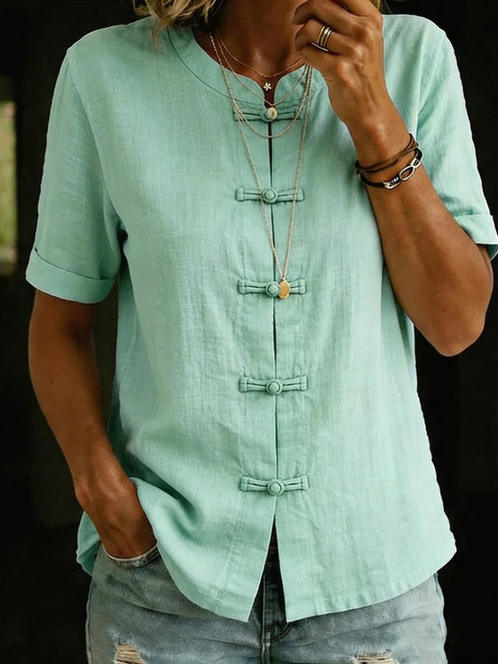 Josephine | Women's Short Sleeve Blouse-Omni Prime Goods