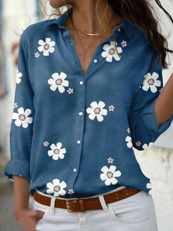 Julia | Women's Long Sleeve Floral Top-Omni Prime Goods