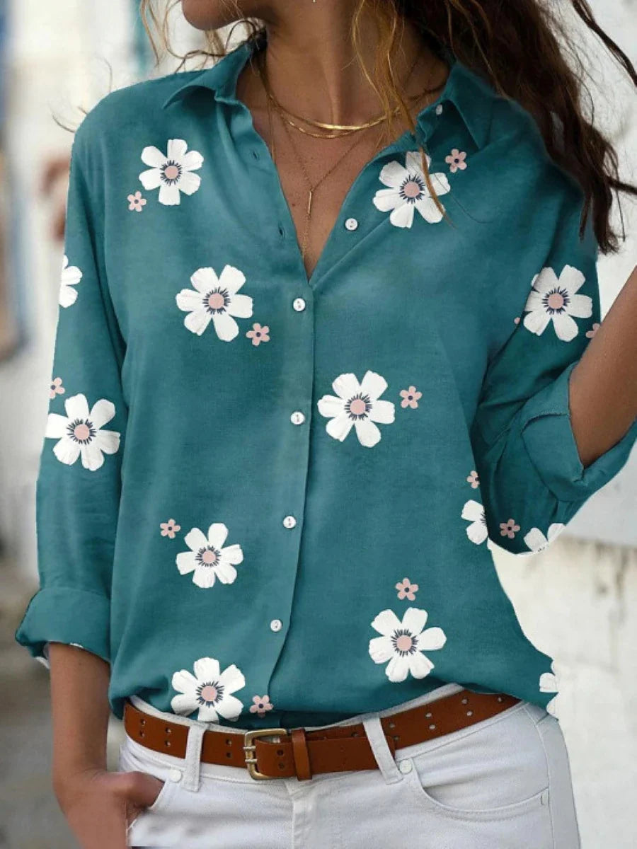 Julia | Women's Long Sleeve Floral Top-Omni Prime Goods