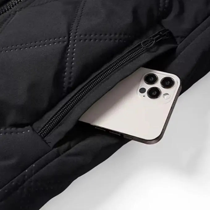 Men's Windproof Winter Jacket with Fleece Lining