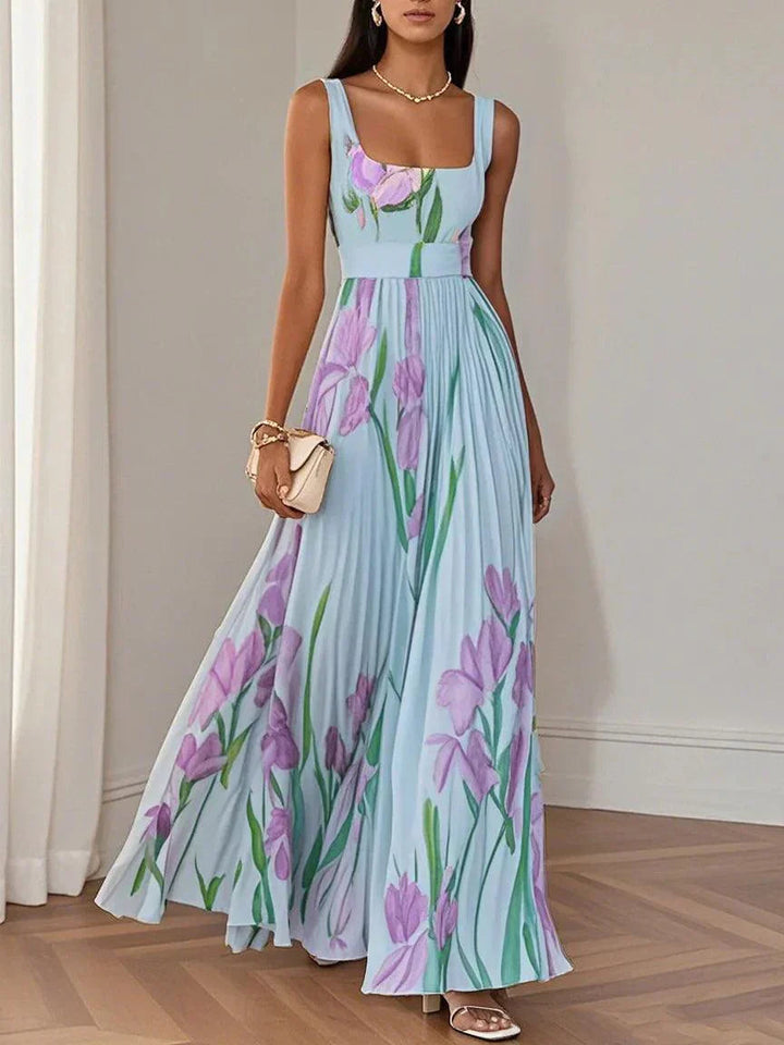 Karen | Women's Sleeveless Pleated Maxi Dress-Omni Prime Goods