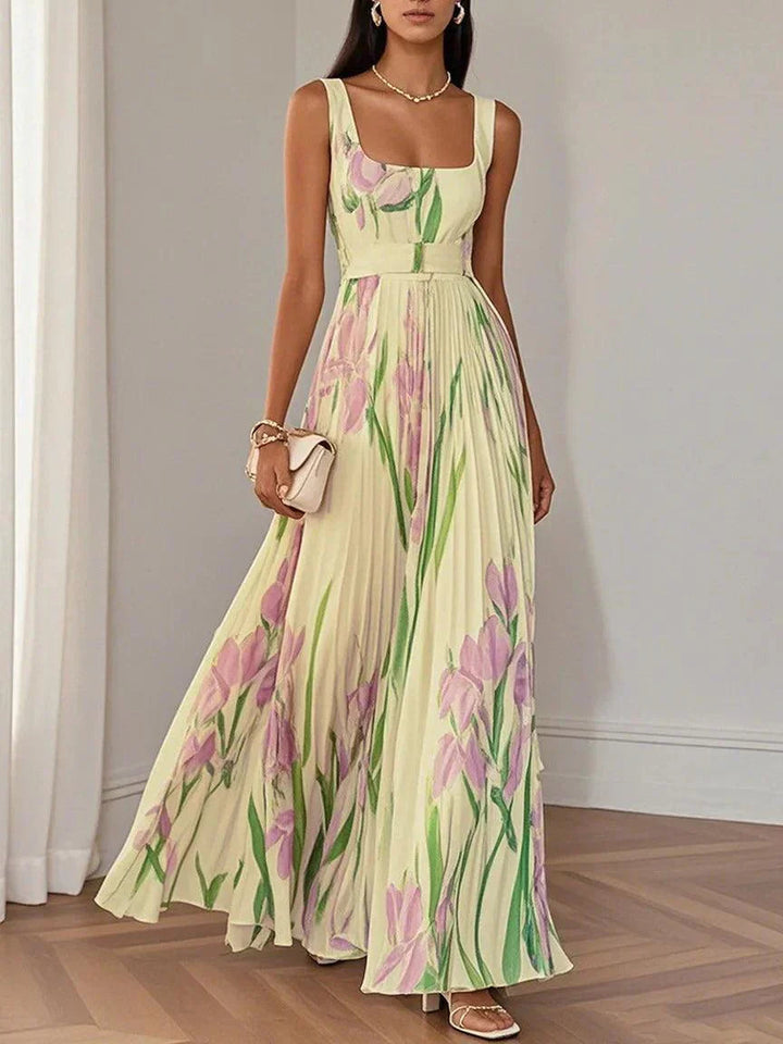 Karen | Women's Sleeveless Pleated Maxi Dress-Omni Prime Goods