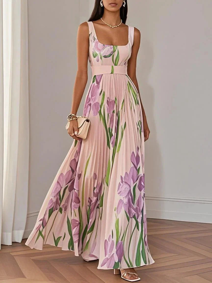 Karen | Women's Sleeveless Pleated Maxi Dress-Omni Prime Goods