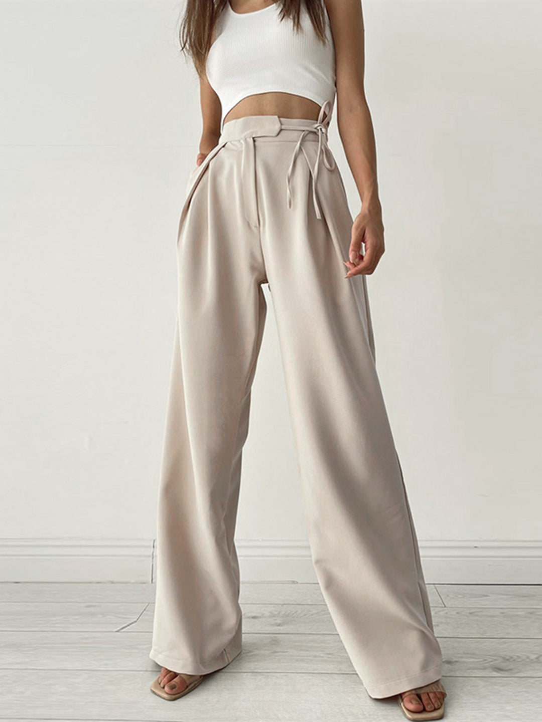Katherine | Women's High-Waisted Wide Leg Trousers-Omni Prime Goods
