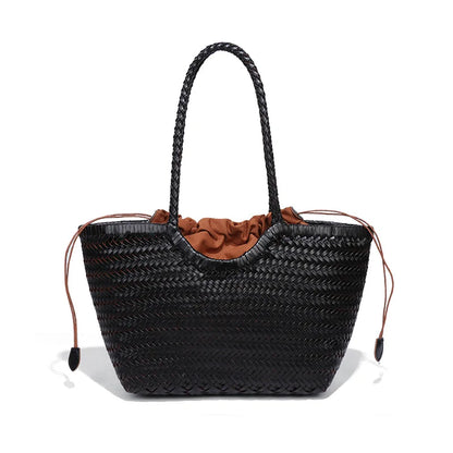 Kathy | Women's Leather Woven Tote Bag-Omni Prime Goods