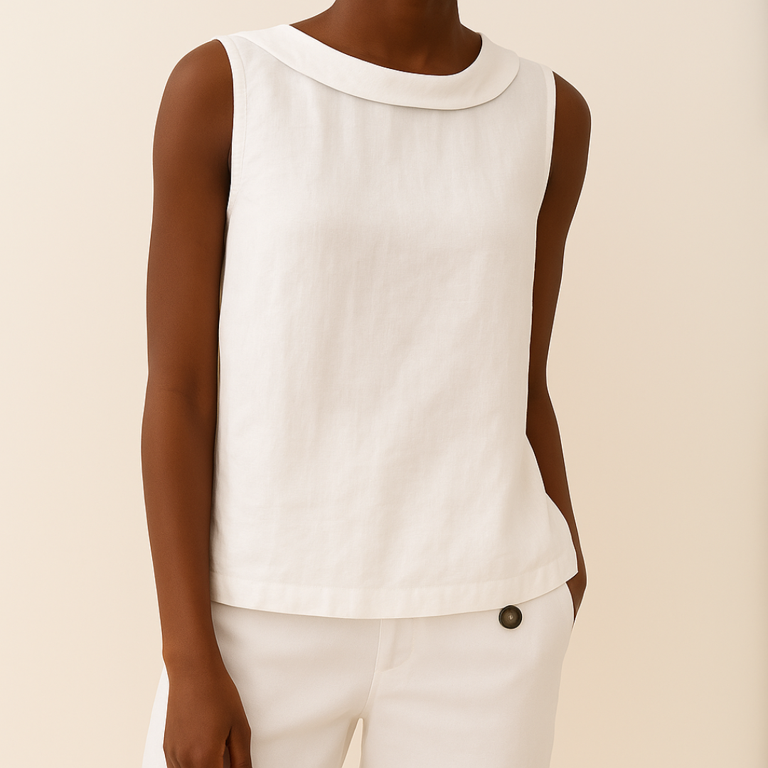 Kayla | Women's Sleeveless Roll Collar Blouse-Omni Prime Goods