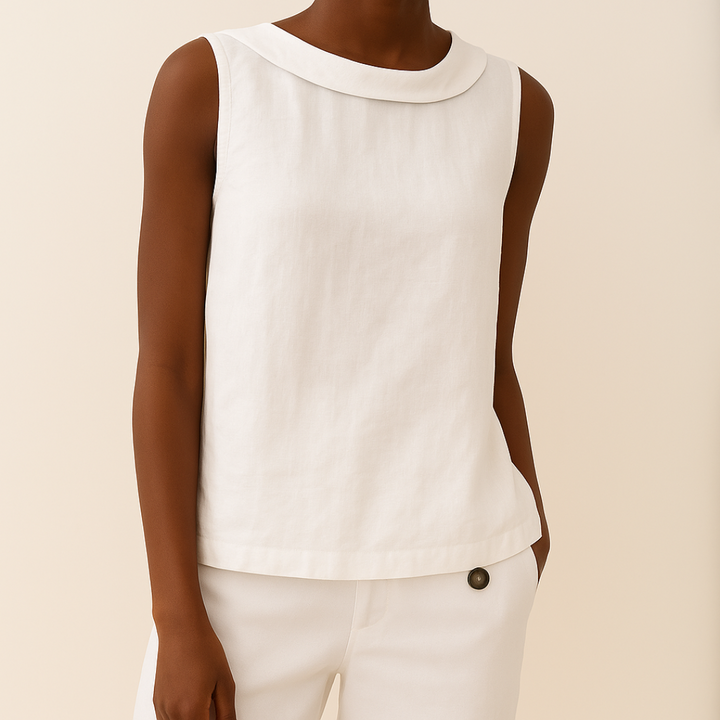 Kayla | Women's Sleeveless Roll Collar Blouse-Omni Prime Goods