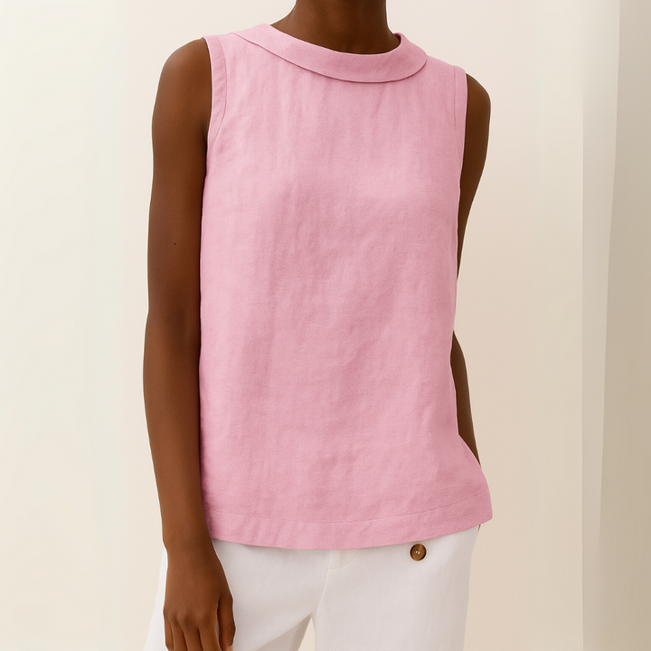 Kayla | Women's Sleeveless Roll Collar Blouse-Omni Prime Goods