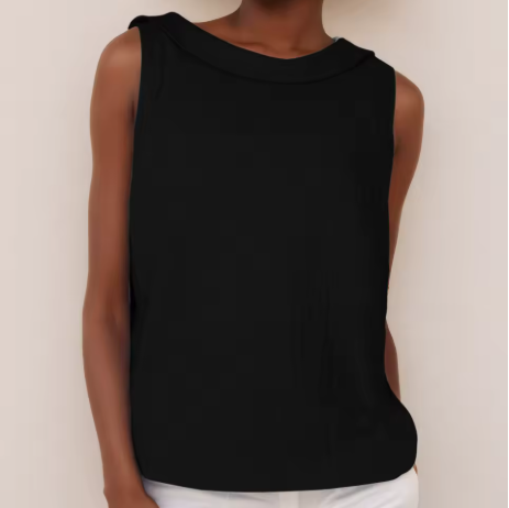 Kayla | Women's Sleeveless Roll Collar Blouse-Omni Prime Goods