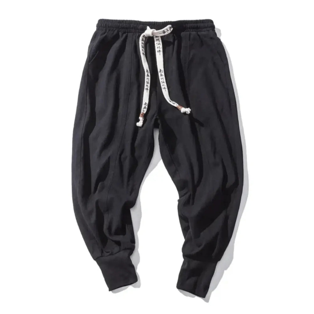 Kenji | Men’s Premium Cotton Blend Drop-Crotch Trousers-Omni Prime Goods