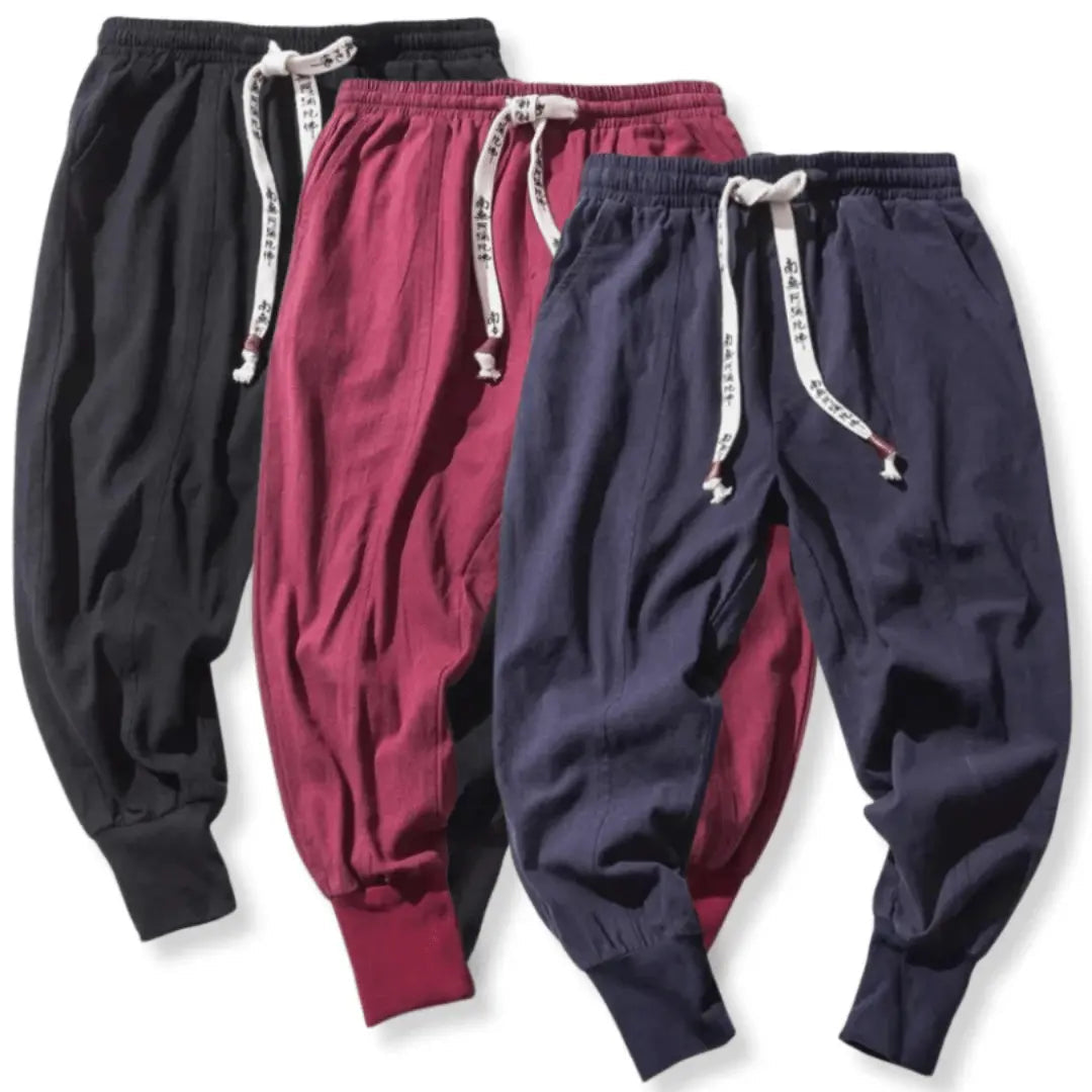 Kenji | Men’s Premium Cotton Blend Drop-Crotch Trousers-Omni Prime Goods