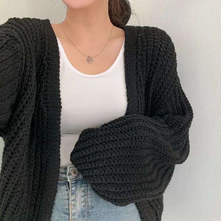 Women's Classic Lantern Sleeve Cardigan