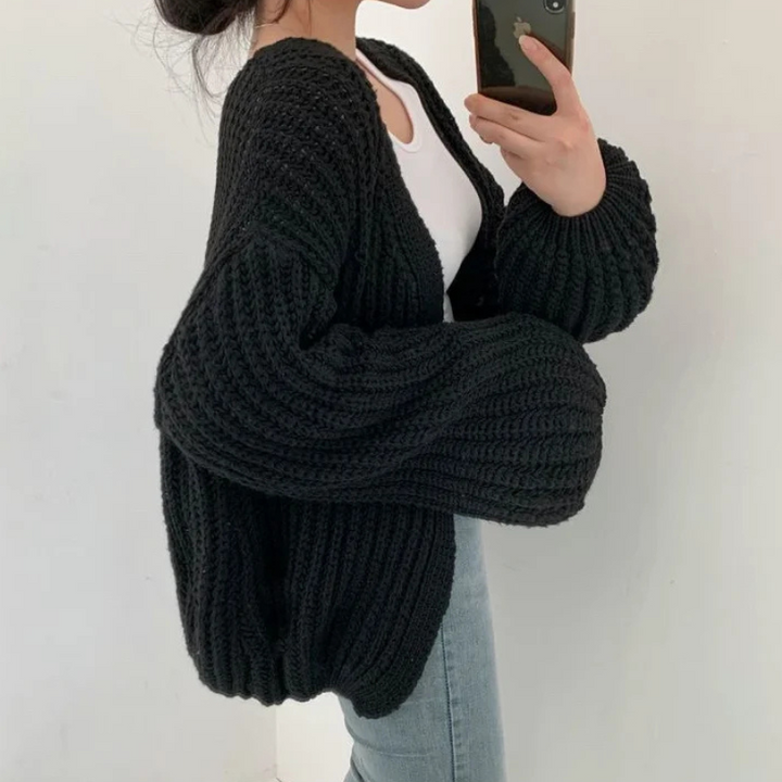 Women's Classic Lantern Sleeve Cardigan