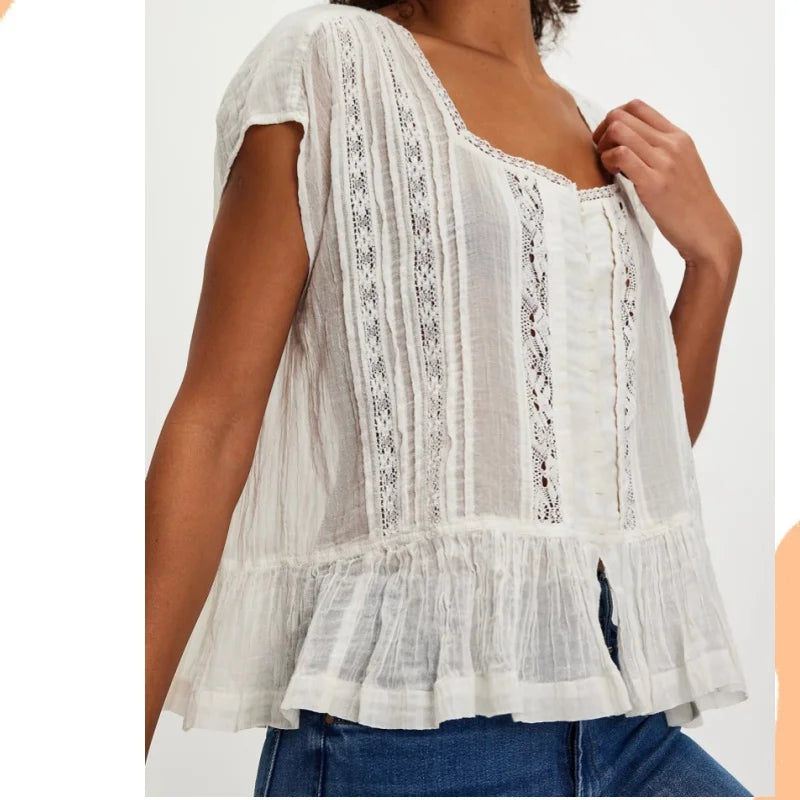 Kiana | Women's Ruffle Hem Sleeveless Blouse-Omni Prime Goods