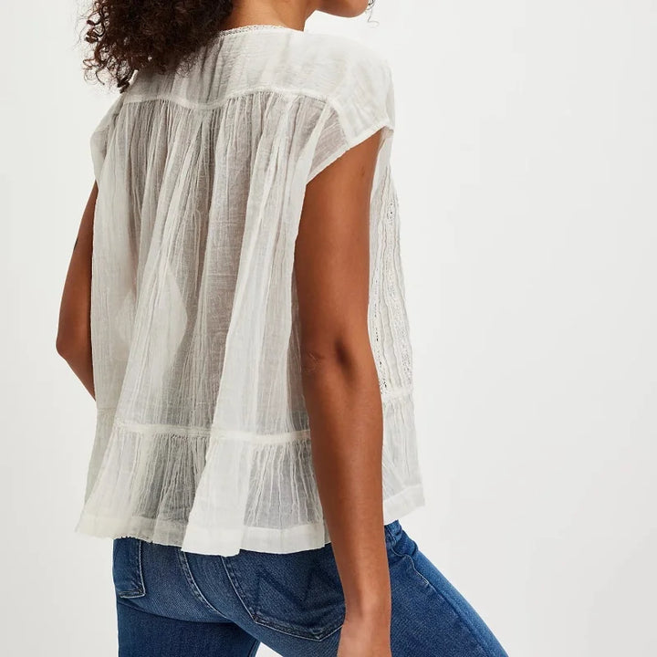 Kiana | Women's Ruffle Hem Sleeveless Blouse-Omni Prime Goods