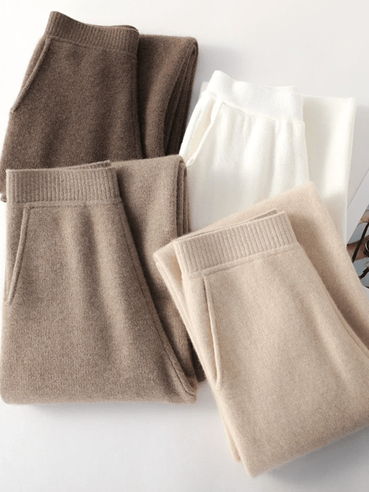 Women's Stylish Ribbed Knit Wide Leg Pants