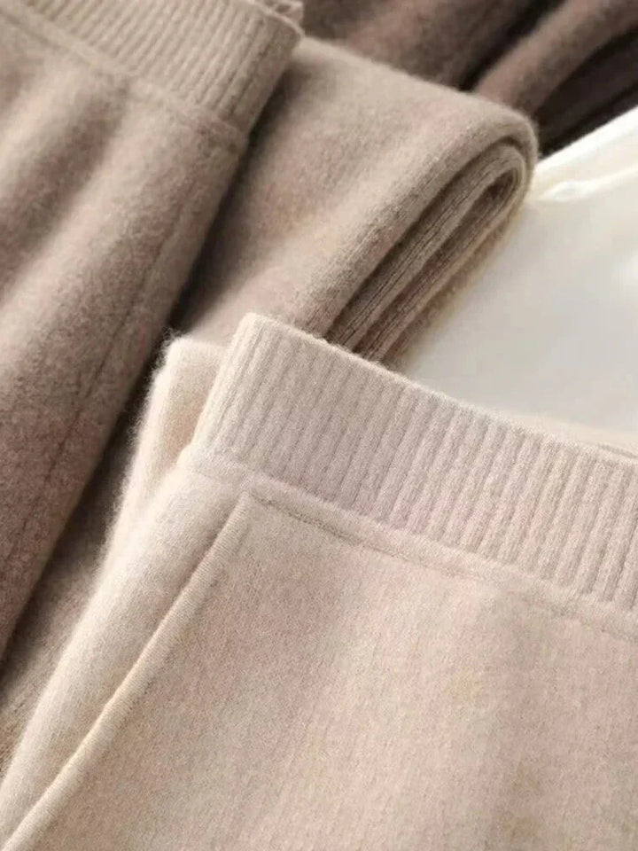 Women's Stylish Ribbed Knit Wide Leg Pants