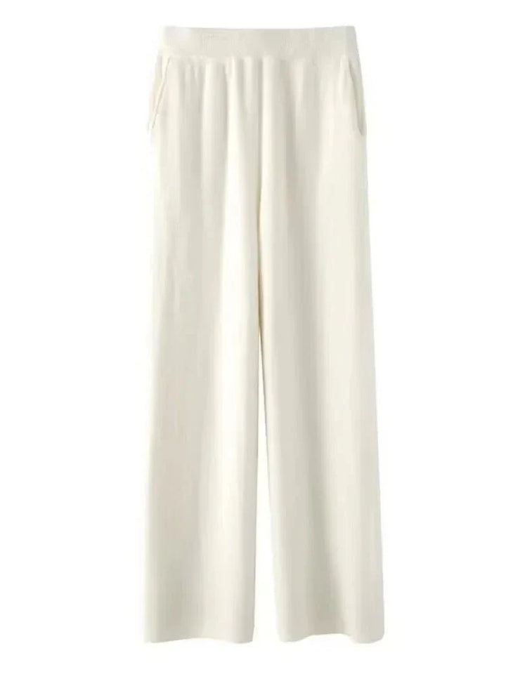 Women's Stylish Ribbed Knit Wide Leg Pants