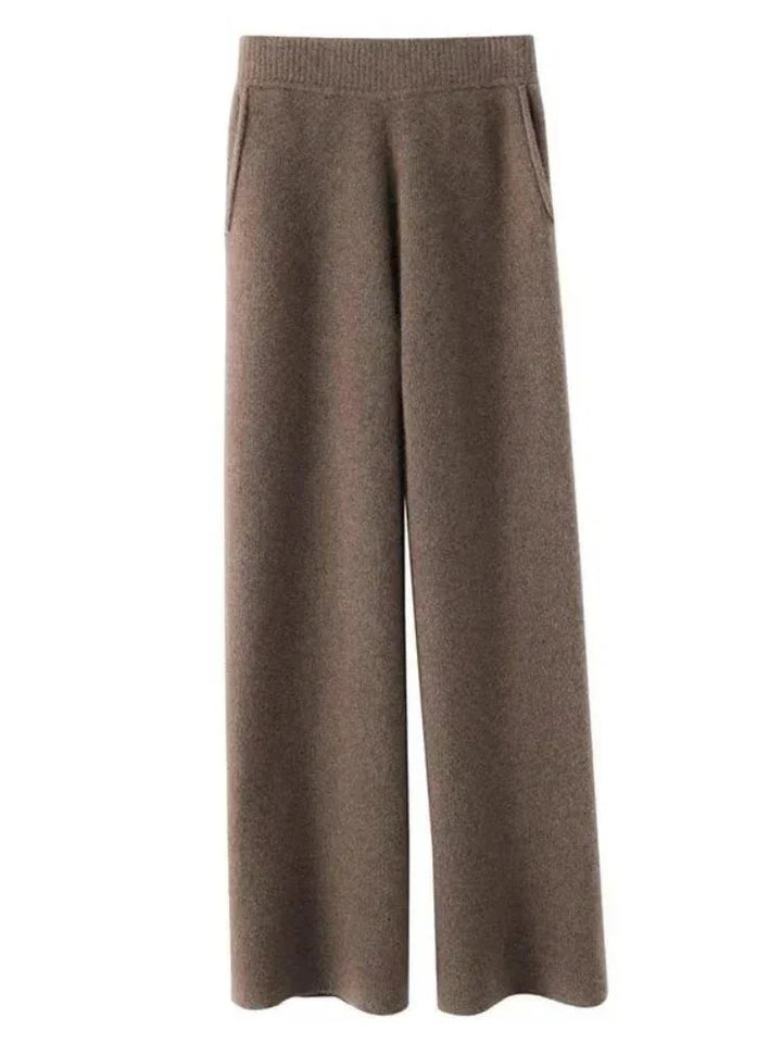 Women's Stylish Ribbed Knit Wide Leg Pants