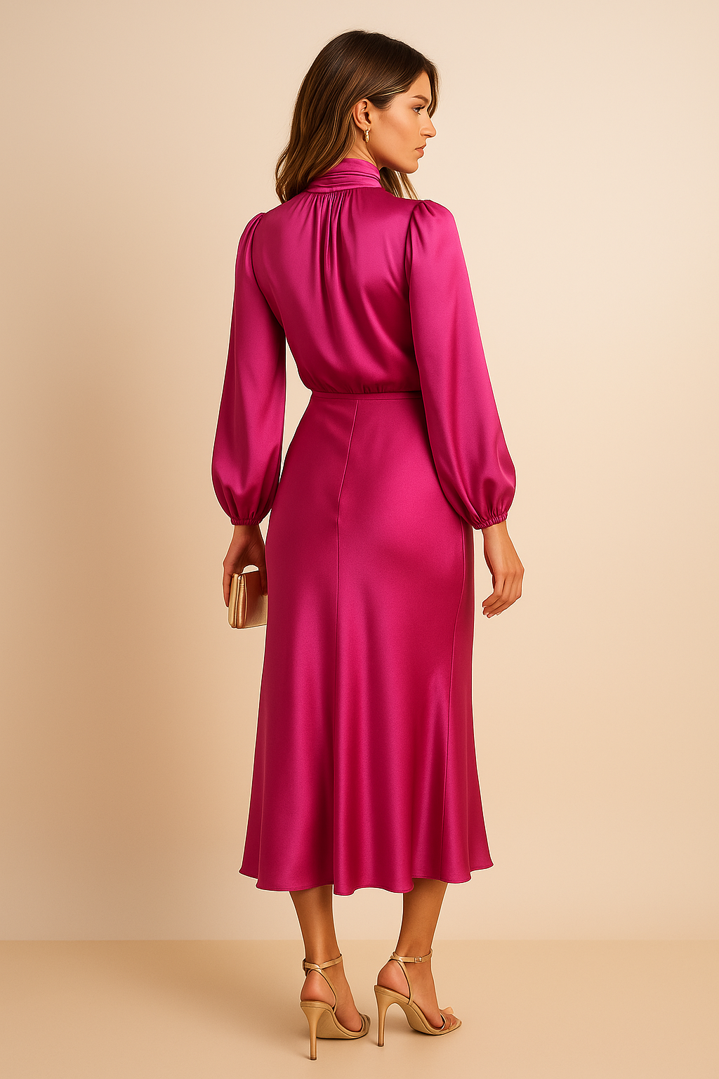 Katherine | Women's High Waist Midi Dress