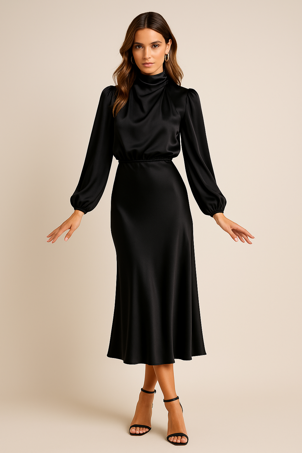 Katherine | Women's High Waist Midi Dress