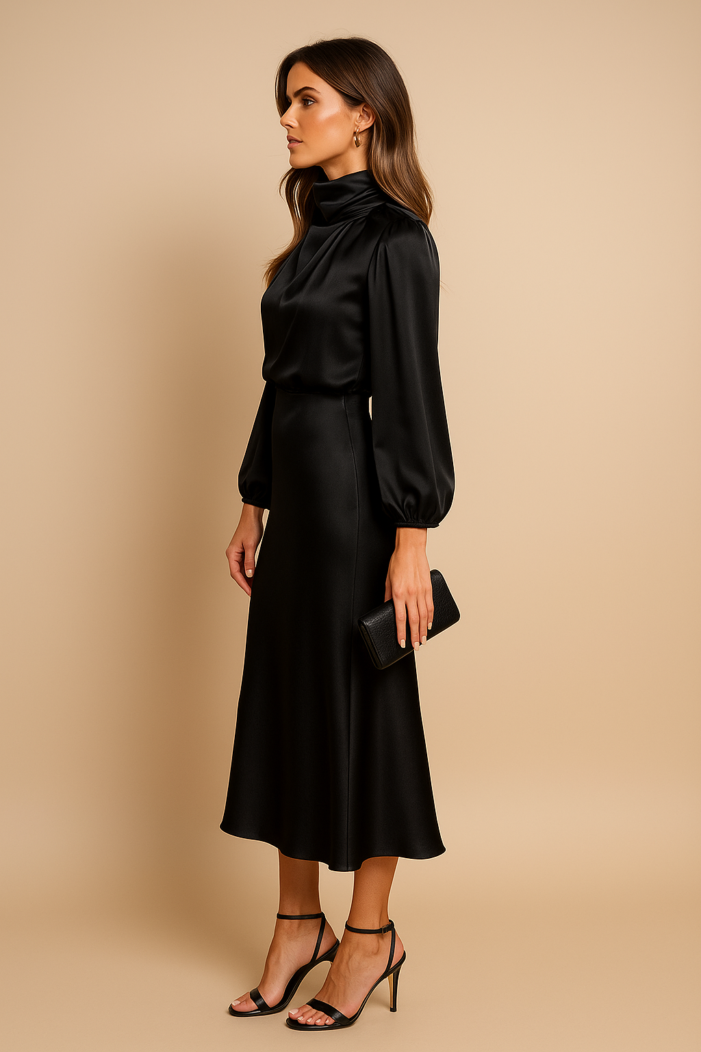 Katherine | Women's High Waist Midi Dress