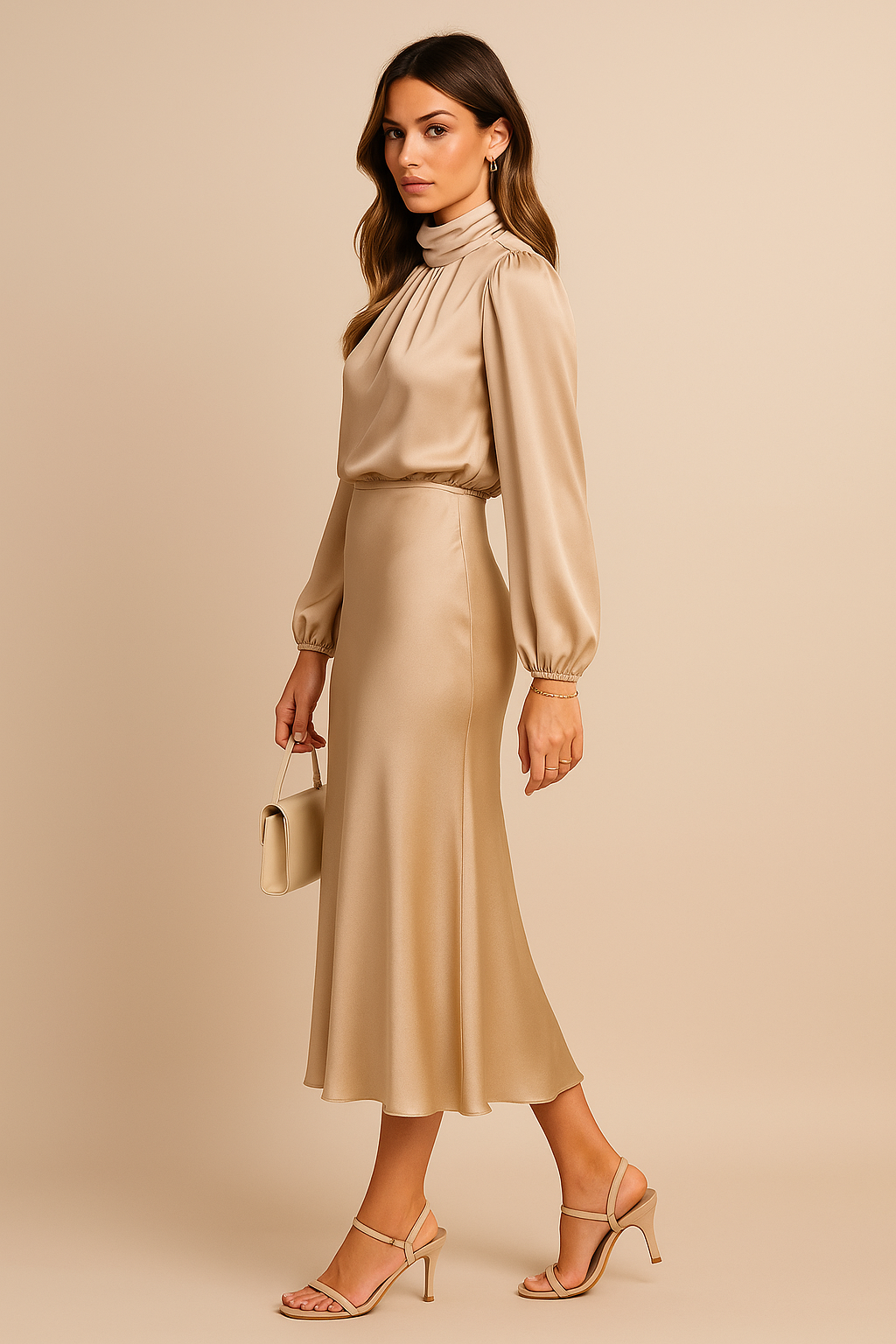 Katherine | Women's High Waist Midi Dress