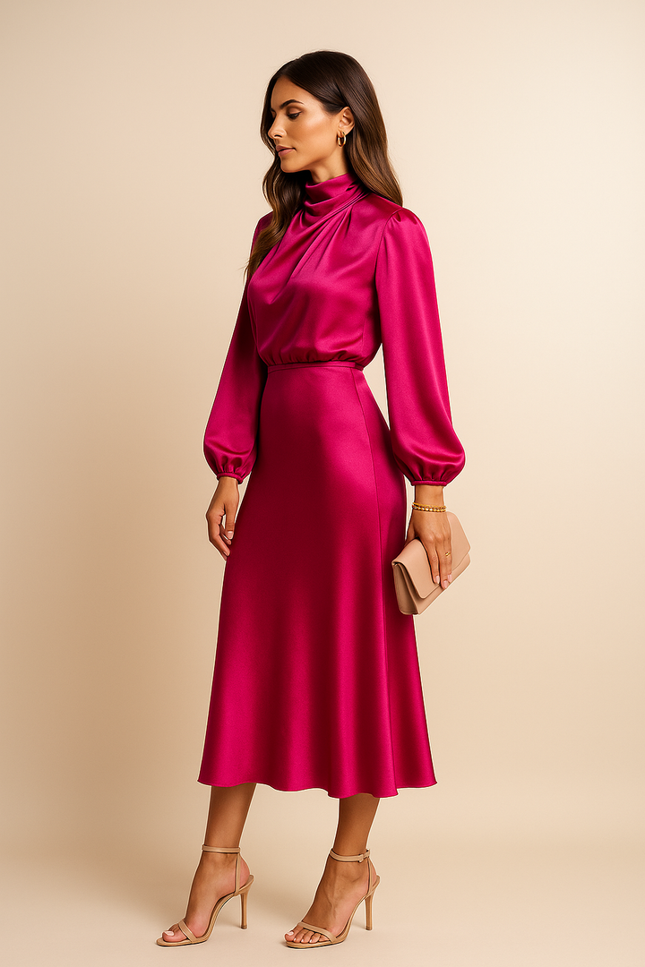 Katherine | Women's High Waist Midi Dress