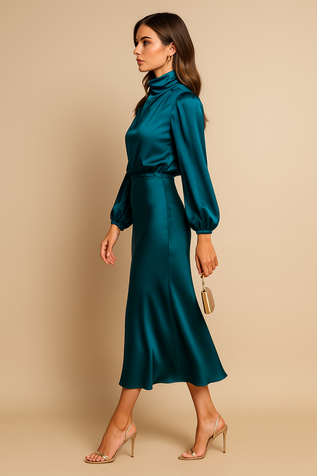 Katherine | Women's High Waist Midi Dress