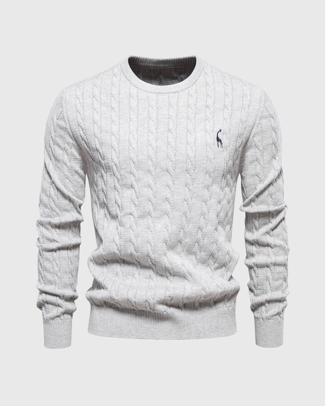 Men's Cable Knit Cotton Pullover Sweater