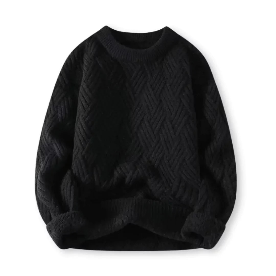 Men's Classic Warm Wool Blend Cable Knit Sweater