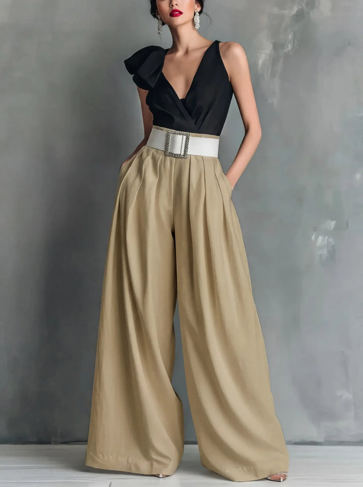 Lacey | Women's High Waist Wide Leg Trousers-Omni Prime Goods