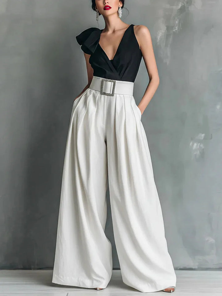 Lacey | Women's High Waist Wide Leg Trousers-Omni Prime Goods