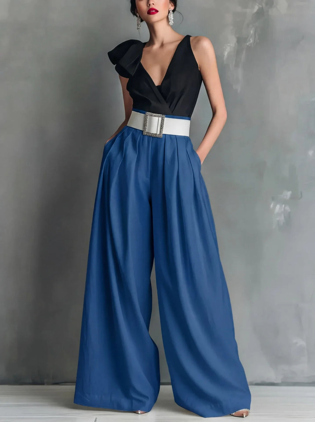 Lacey | Women's High Waist Wide Leg Trousers-Omni Prime Goods