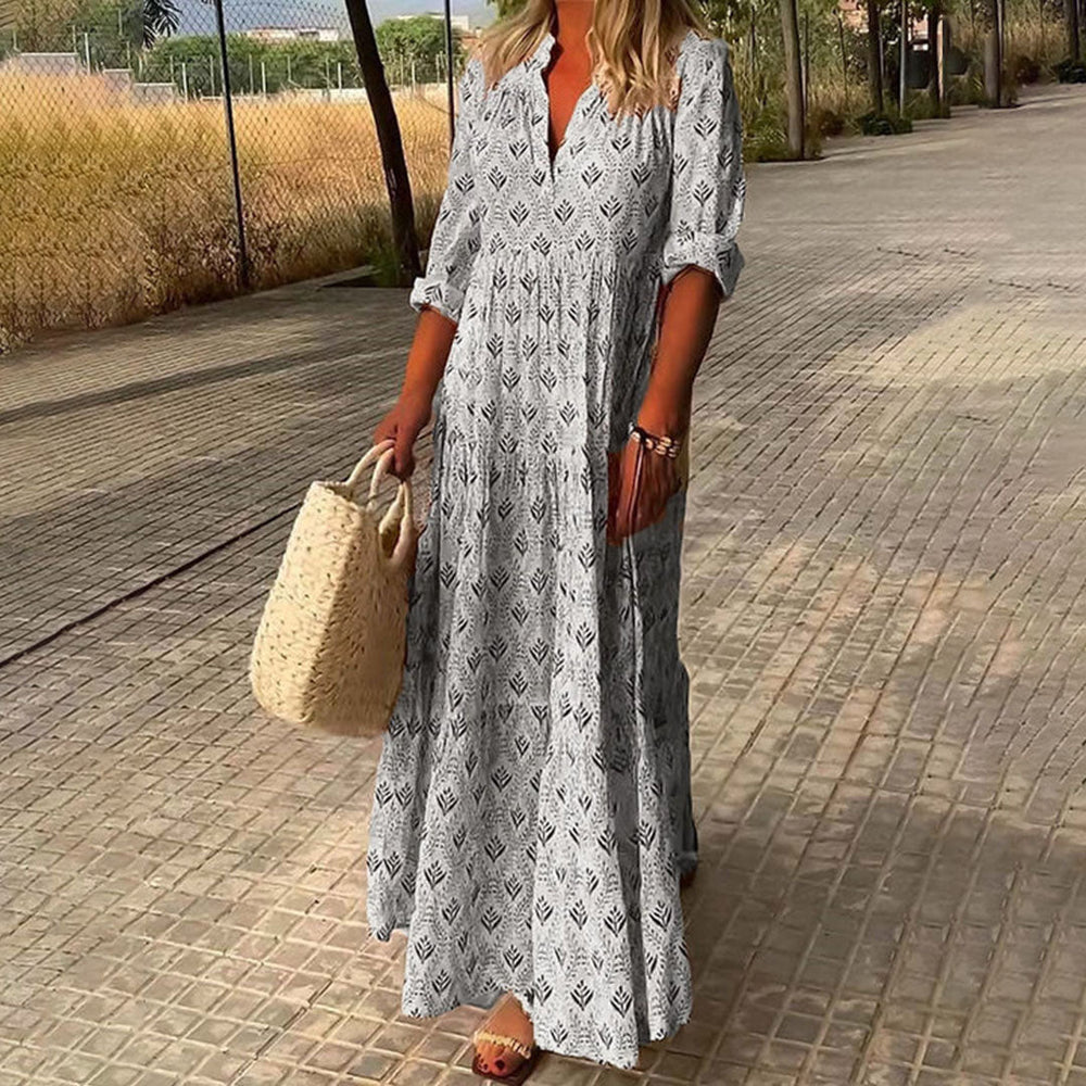 Leila | Women's Comfortable Autumn Maxi Dress-Omni Prime Goods