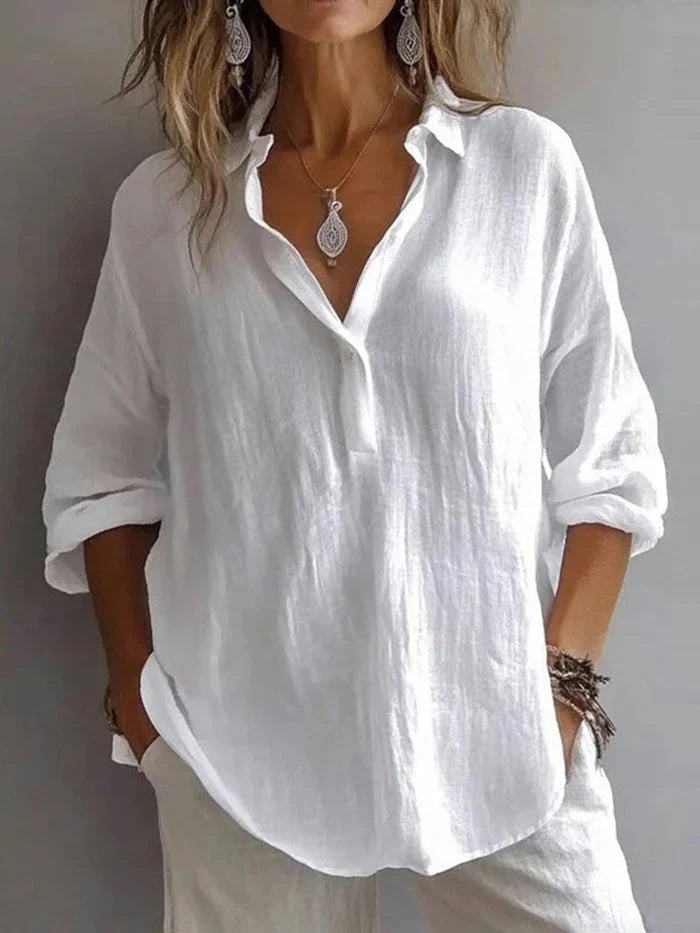 Lena | Women's Long Sleeve Button-Up Shirt-Omni Prime Goods