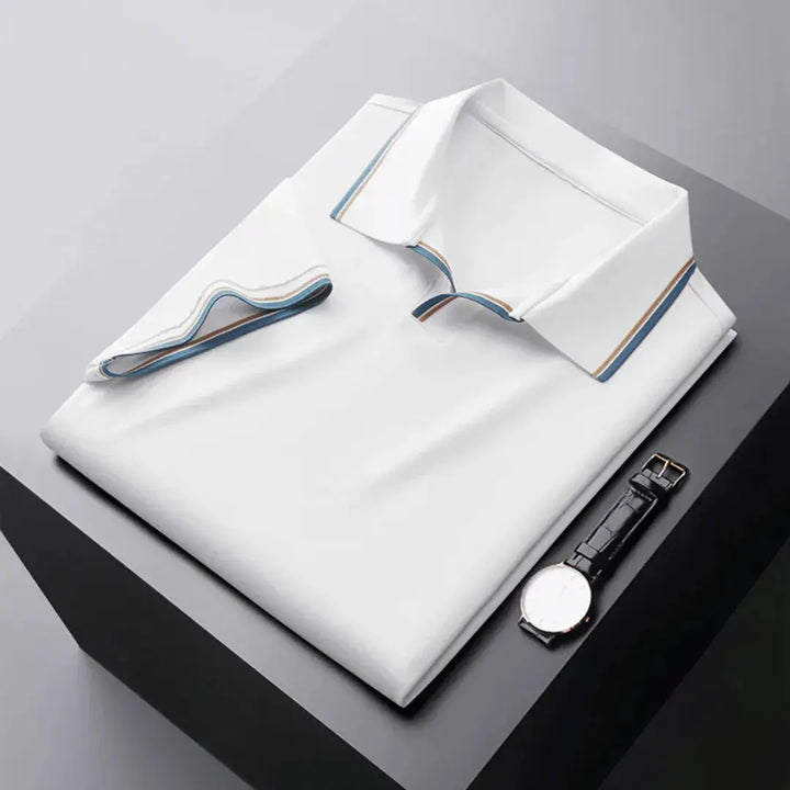 Levie | Men's Stylish Contrast-Trim Polo Shirt