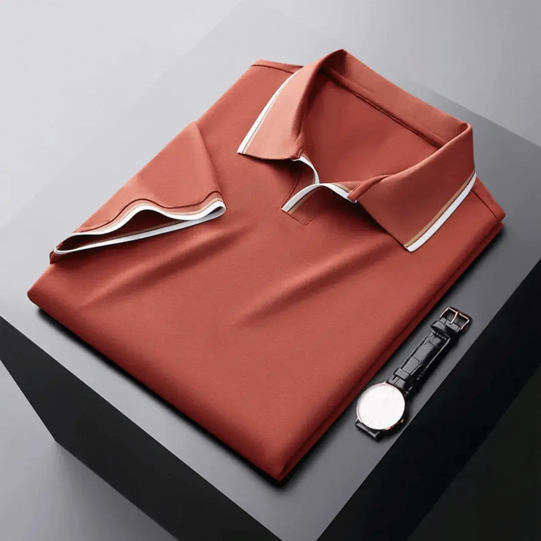 Levie | Men's Stylish Contrast-Trim Polo Shirt