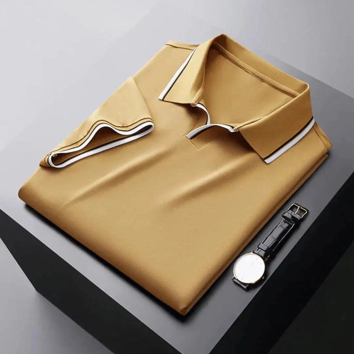 Levie | Men's Stylish Contrast-Trim Polo Shirt