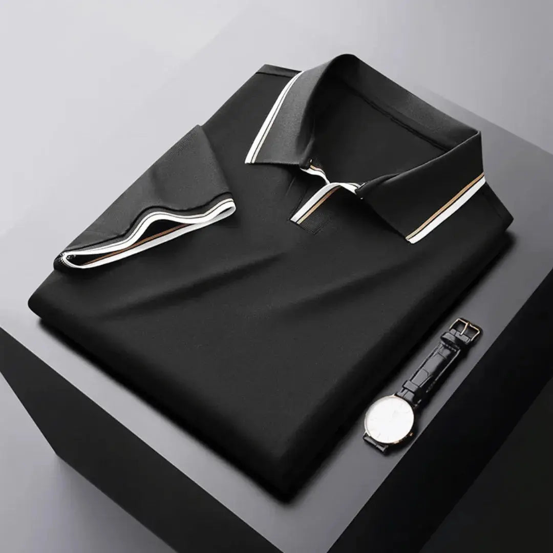 Levie | Men's Stylish Contrast-Trim Polo Shirt