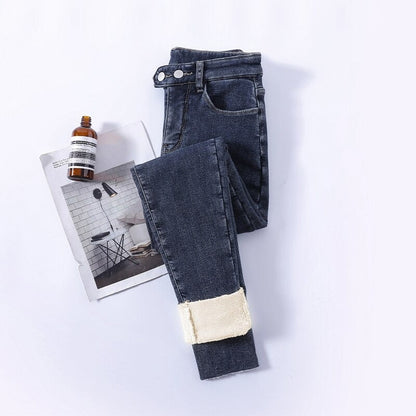 Lined Women's High Waist Winter Jeans-Omni Prime Goods
