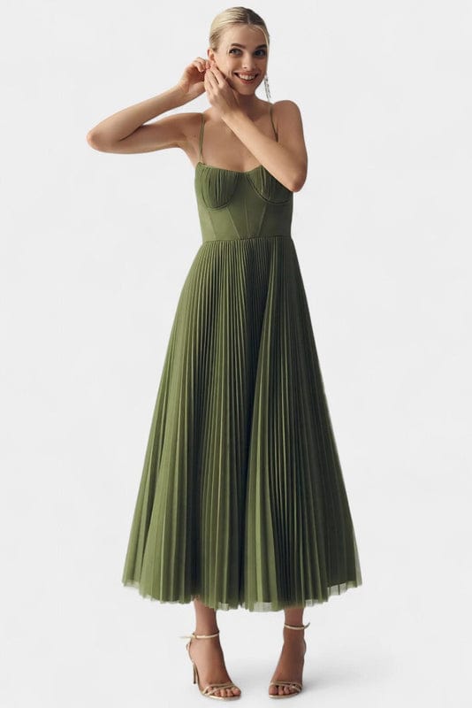 Liora | Women's Off-Shoulder Maxi Dress in Green-Omni Prime Goods