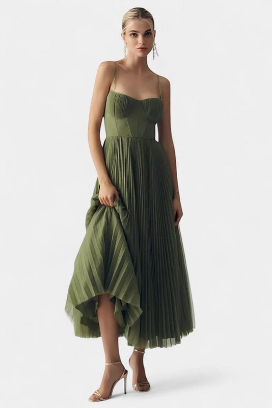 Liora | Women's Off-Shoulder Maxi Dress in Green
