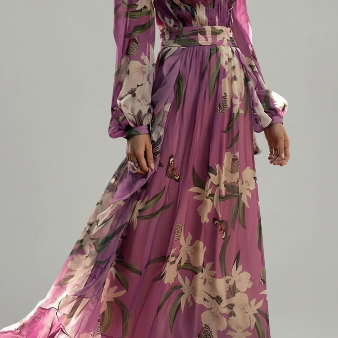Sophia | Women's Long Sleeve Floral Maxi Dress
