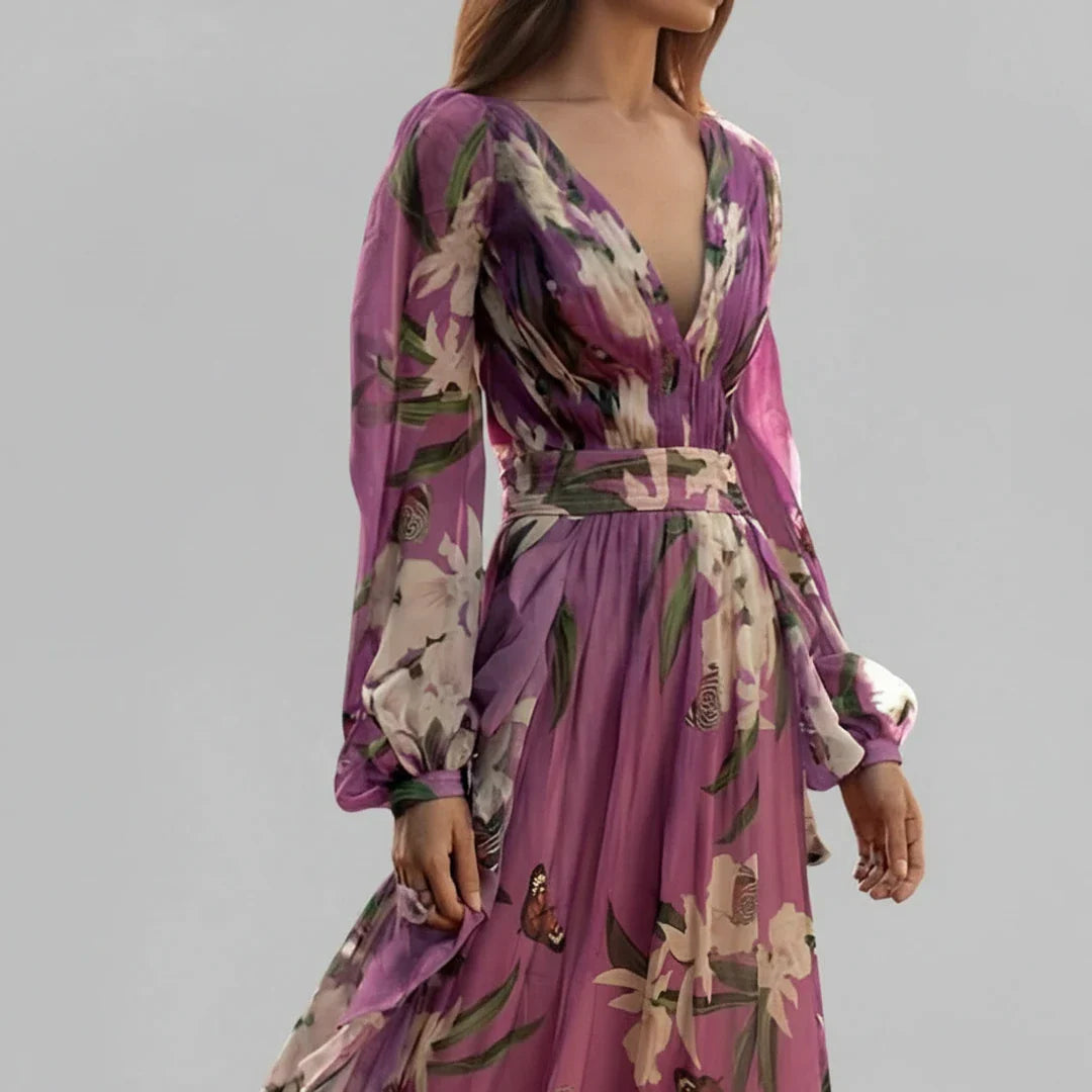 Sophia | Women's Long Sleeve Floral Maxi Dress