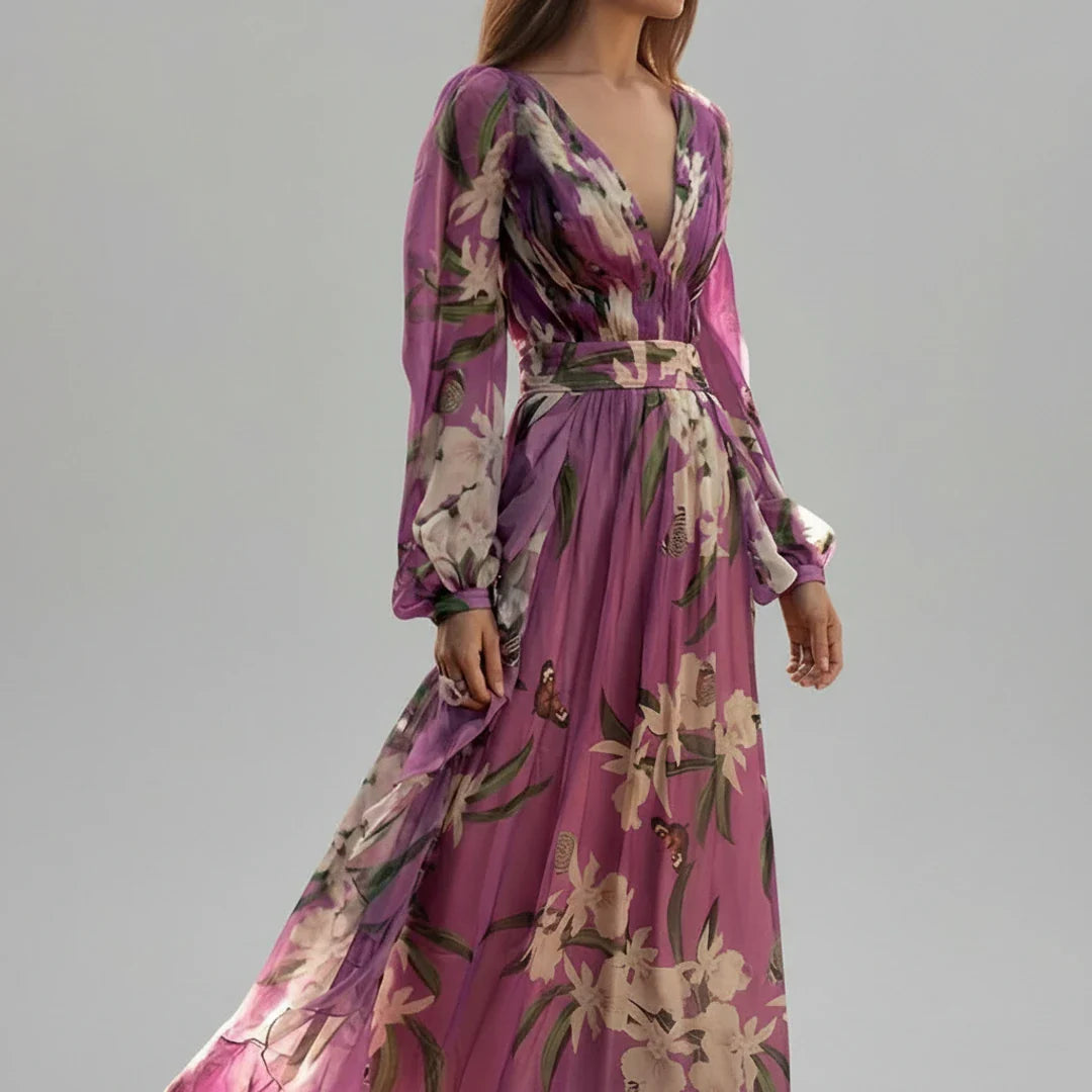 Sophia | Women's Long Sleeve Floral Maxi Dress