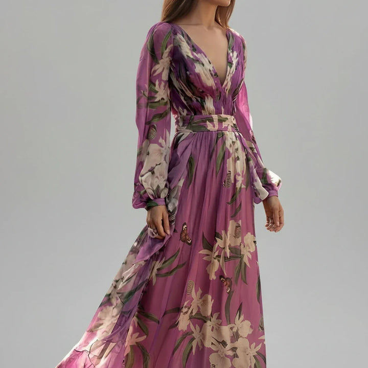Sophia | Women's Long Sleeve Floral Maxi Dress